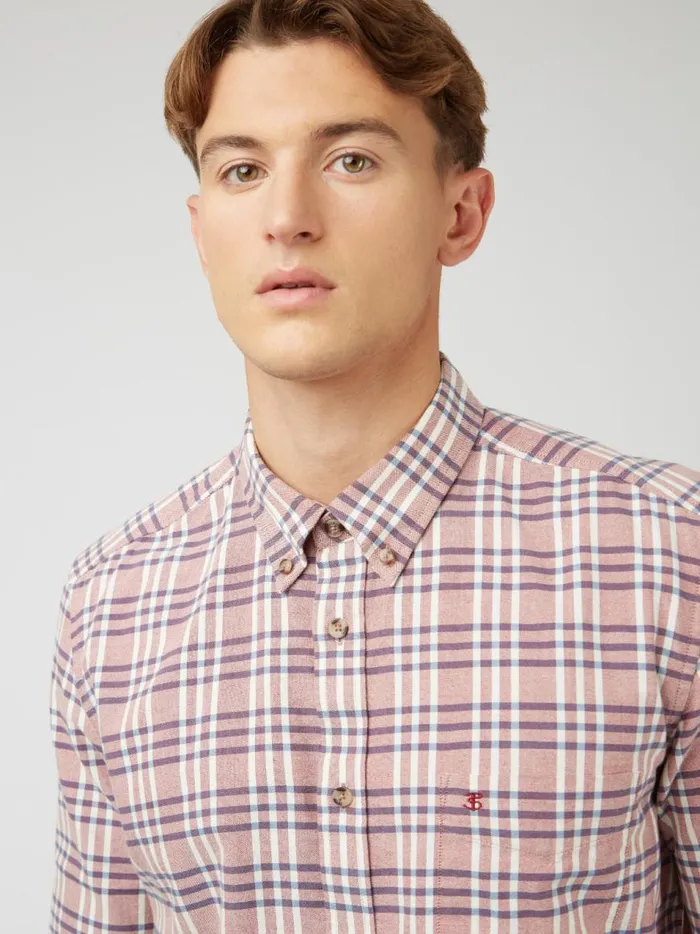 Ben Sherman Heritage Check Shirts Men Classic Oxford Check LongSleeve Shirt