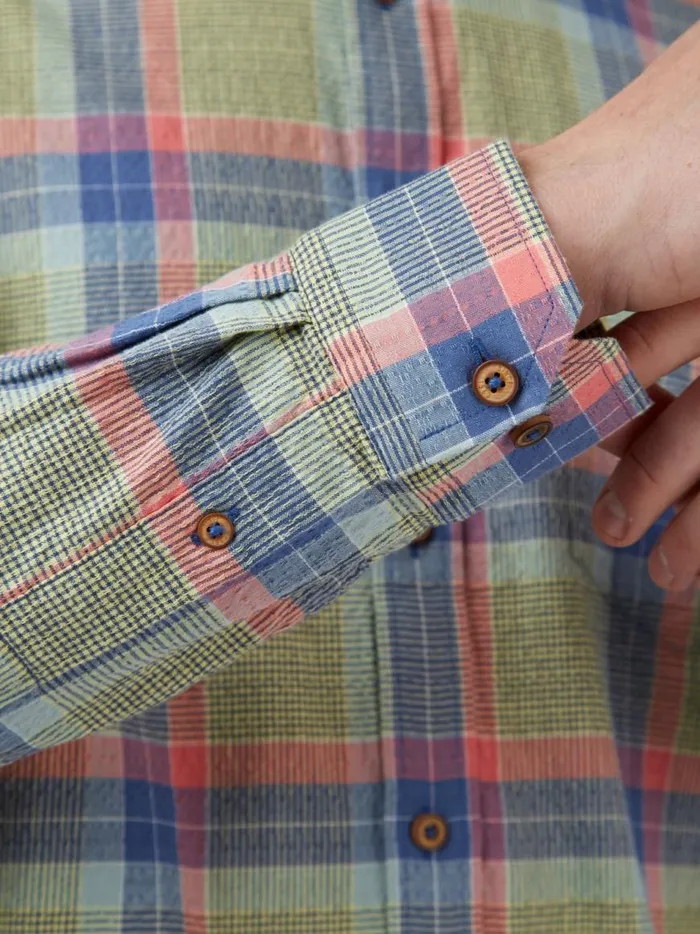 Ben Sherman Heritage Check Shirts Men Pastel Check Seersucker LongSleeve Shirt Ben Sherman Heritage Check Shirts Men Pastel Check Seersucker LongSleeve Shirt