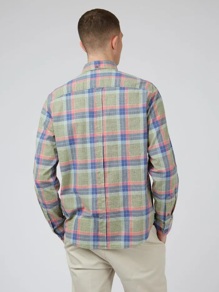 Ben Sherman Heritage Check Shirts Men Pastel Check Seersucker LongSleeve Shirt Ben Sherman Heritage Check Shirts Men Pastel Check Seersucker LongSleeve Shirt