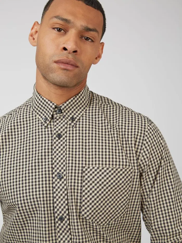 Ben Sherman Heritage Check Shirts Men Signature LongSleeve Gingham Shirt 8211 Black