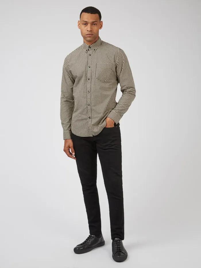 Ben Sherman Heritage Check Shirts Men Signature LongSleeve Gingham Shirt 8211 Black