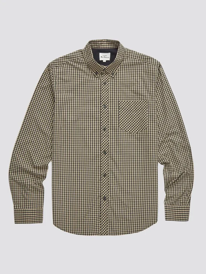 Ben Sherman Heritage Check Shirts Men Signature LongSleeve Gingham Shirt 8211 Black