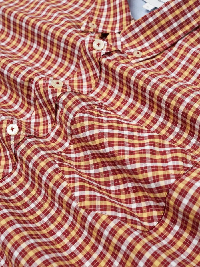 Ben Sherman Heritage Check Shirts Men Signature LongSleeve House Check Shirt 8211 Claret