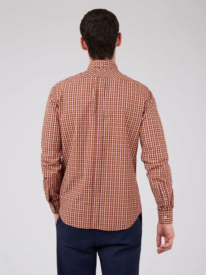 Ben Sherman Heritage Check Shirts Men Signature LongSleeve House Check Shirt 8211 Claret