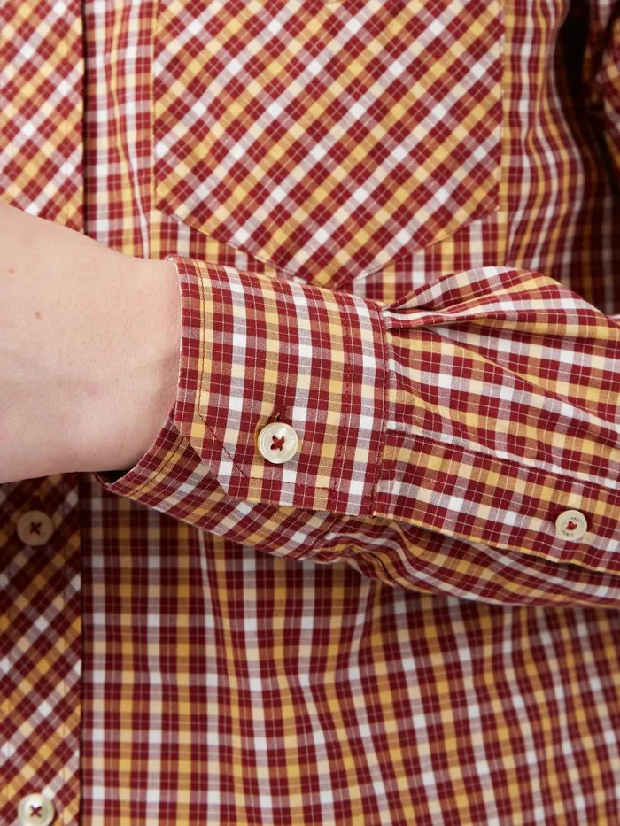 Ben Sherman Heritage Check Shirts Men Signature LongSleeve House Check Shirt 8211 Claret