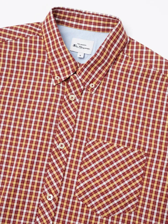 Ben Sherman Heritage Check Shirts Men Signature LongSleeve House Check Shirt 8211 Claret