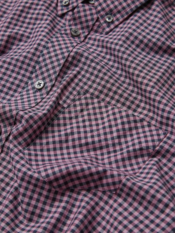 Ben Sherman Heritage Check Shirts Men Signature ShortSleeve Gingham Shirt 8211 Violet