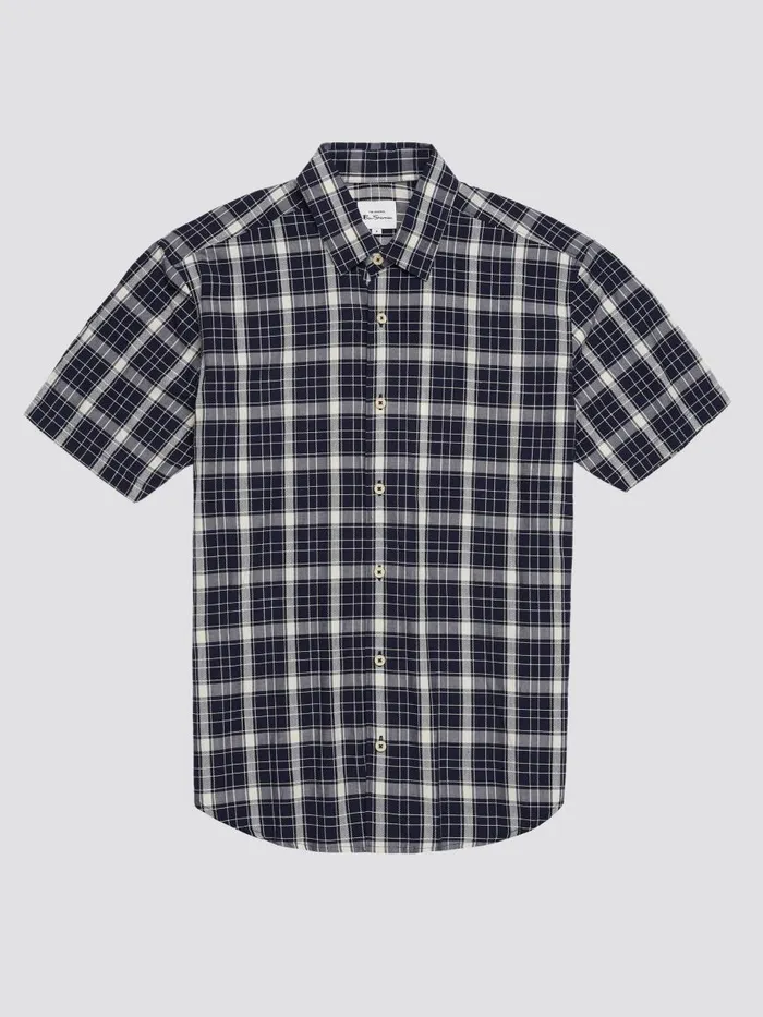 Ben Sherman Heritage Check Shirts Men Textured Check ShortSleeve Shirt