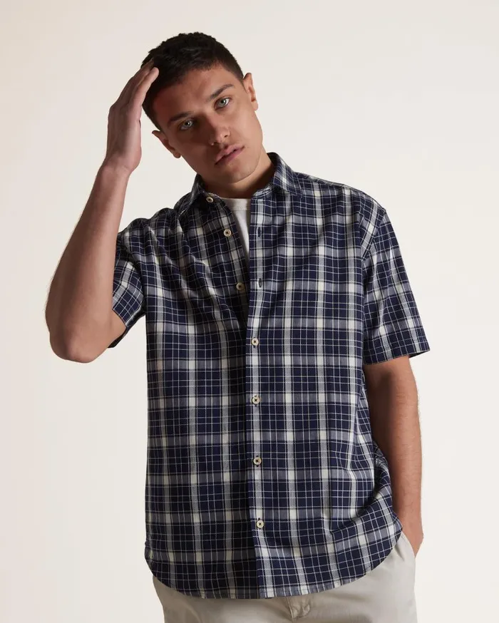 Ben Sherman Heritage Check Shirts Men Textured Check ShortSleeve Shirt