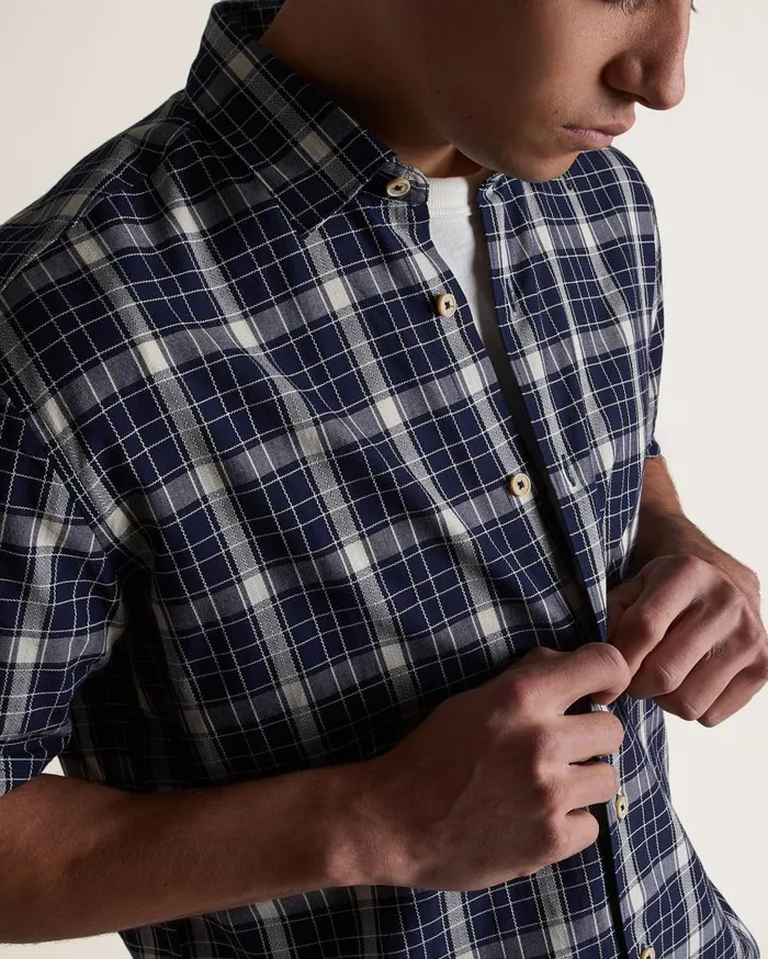 Ben Sherman Heritage Check Shirts Men Textured Check ShortSleeve Shirt