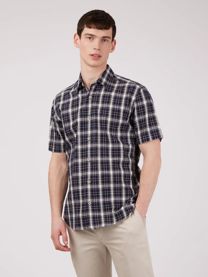 Ben Sherman Heritage Check Shirts Men Textured Check ShortSleeve Shirt