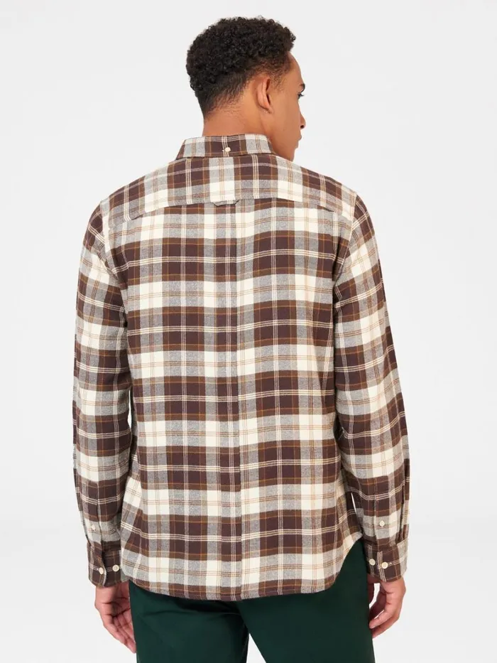 Ben Sherman Long Sleeve Shirts Men Brushed Plain Check Shirt 8211 Chocolate Ben Sherman Long Sleeve Shirts Men Brushed Plain Check Shirt 8211 Chocolate