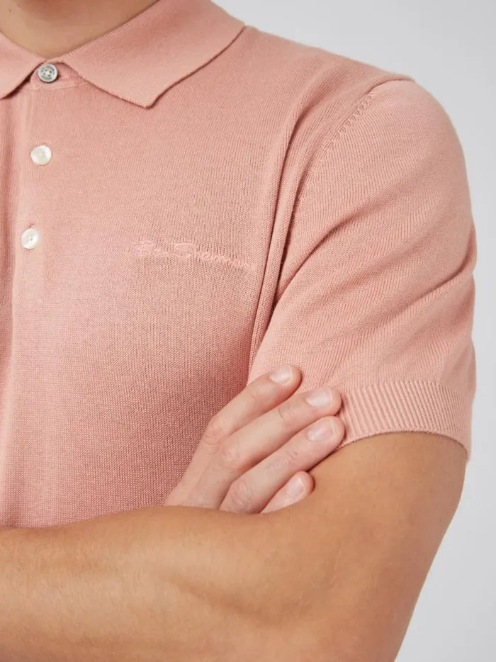 Ben Sherman Mod Knit Polos Men Signature Knit Polo Summer Knit Polo Pink Ben Sherman Mod Knit Polos Men Signature Knit Polo Summer Knit Polo Pink