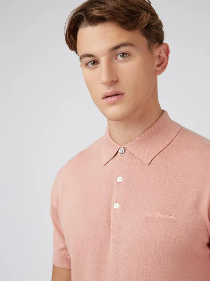 Ben Sherman Mod Knit Polos Men Signature Knit Polo Summer Knit Polo Pink Ben Sherman Mod Knit Polos Men Signature Knit Polo Summer Knit Polo Pink