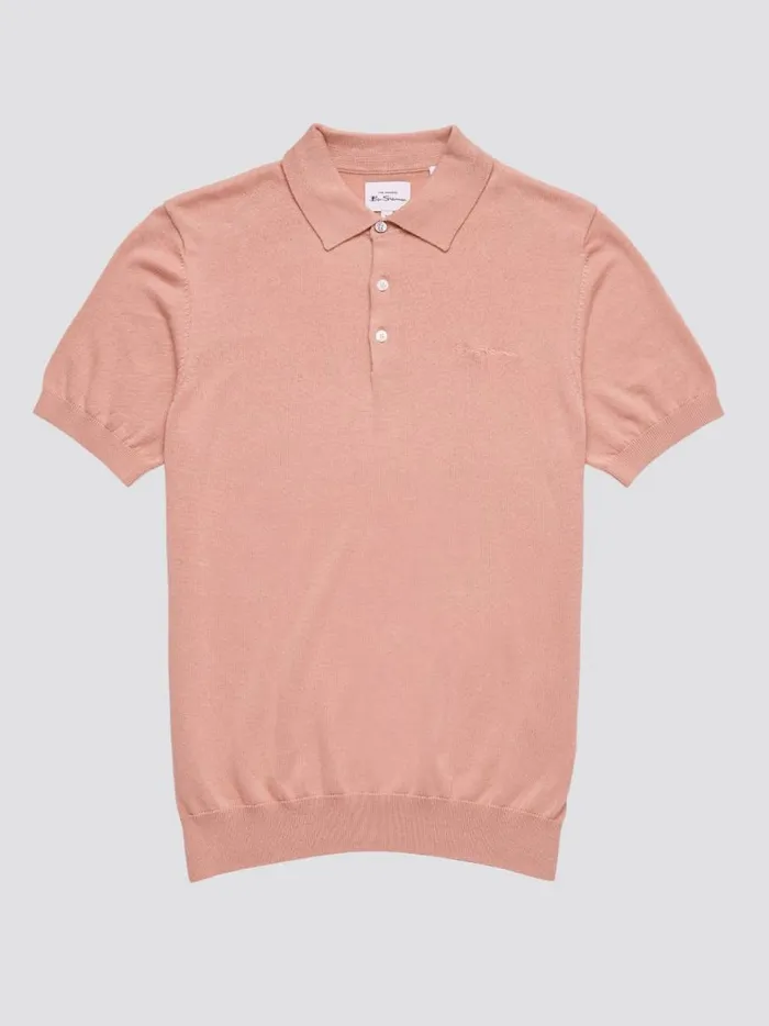 Ben Sherman Mod Knit Polos Men Signature Knit Polo Summer Knit Polo Pink Ben Sherman Mod Knit Polos Men Signature Knit Polo Summer Knit Polo Pink