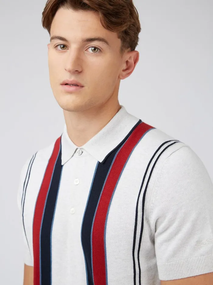 Ben Sherman Mod Knit Polos Men Signature Mod Knit Stripe Polo 8211 Ivory