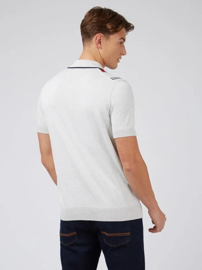 Ben Sherman Mod Knit Polos Men Signature Mod Knit Stripe Polo 8211 Ivory Ben Sherman Mod Knit Polos Men Signature Mod Knit Stripe Polo 8211 Ivory