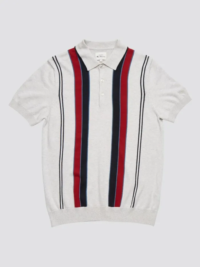 Ben Sherman Mod Knit Polos Men Signature Mod Knit Stripe Polo 8211 Ivory Ben Sherman Mod Knit Polos Men Signature Mod Knit Stripe Polo 8211 Ivory