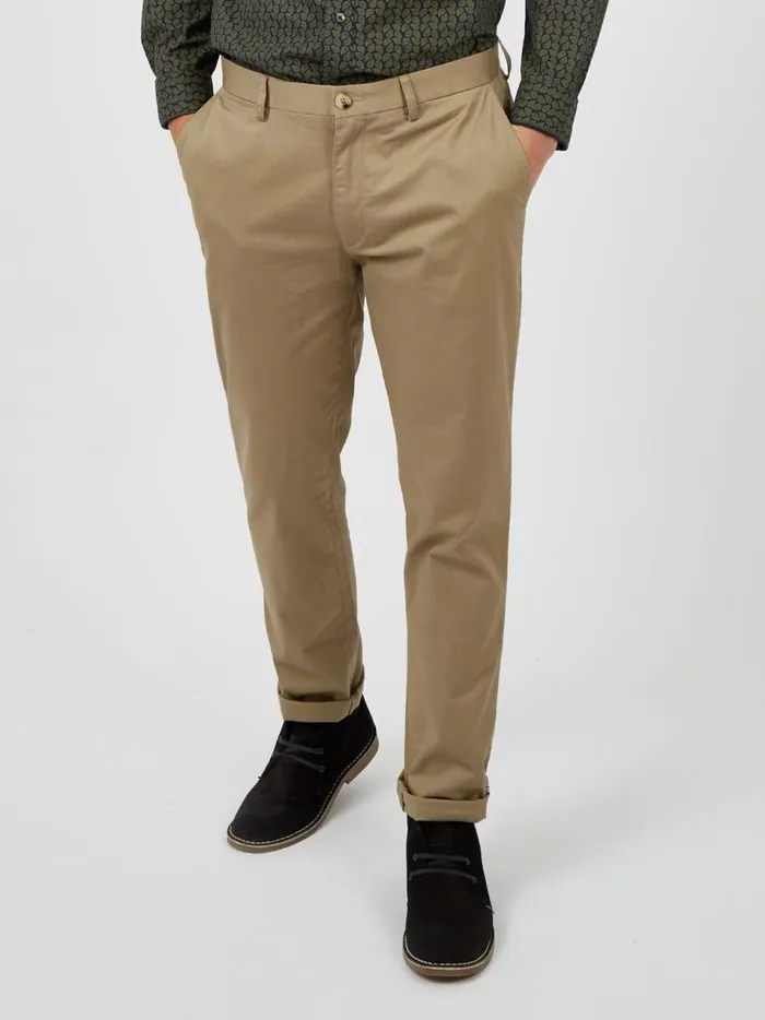 Ben Sherman Pants and Chinos Men Signature Slim Stretch Chino Pant 8211 Stone