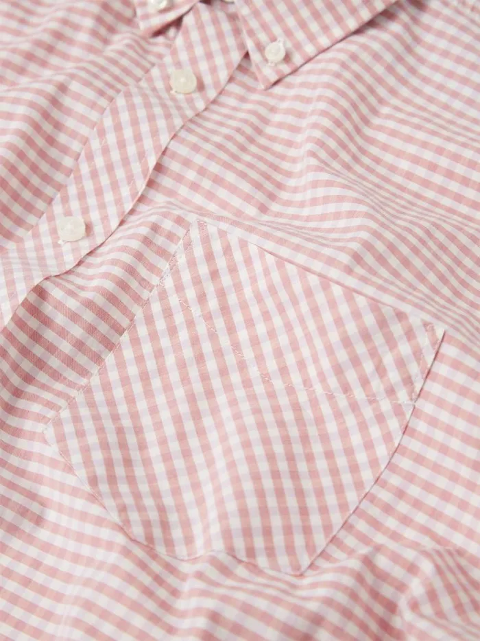 Ben Sherman Short Sleeve Shirts Men Signature Gingham ShortSleeve Shirt 8211 Raspberry