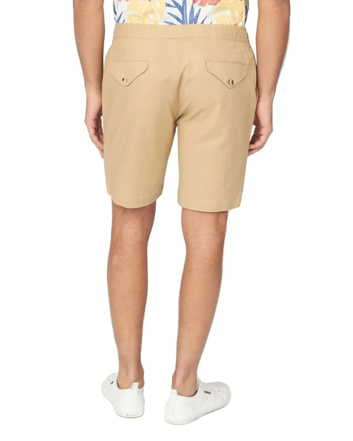 Ben Sherman Shorts Men Drawcord CottonLinen Short 8211 Sand