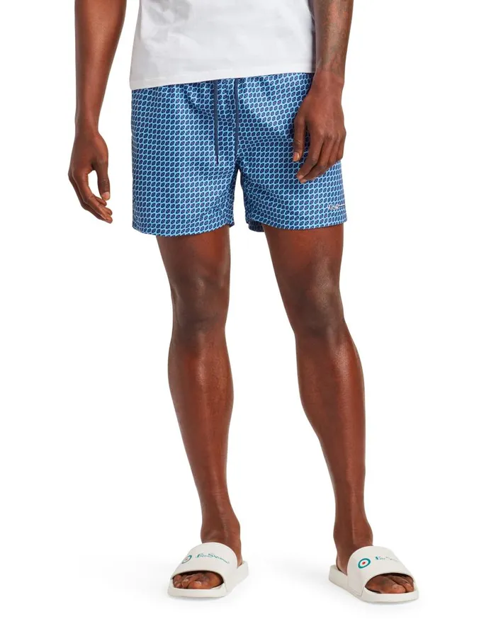 Ben Sherman Shorts Men Pink Sands Geo Print Swim Short 8211 BlueNavyRed
