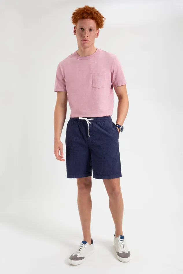 Ben Sherman Shorts Men Seersucker Slim Fit Bengal Stripe Short 8211 Navy