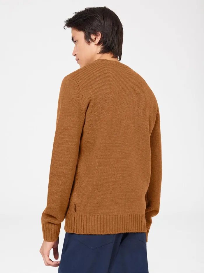 Ben Sherman Sweaters and Knits Men Aran Knit Crewneck Sweater 8211 Ginger