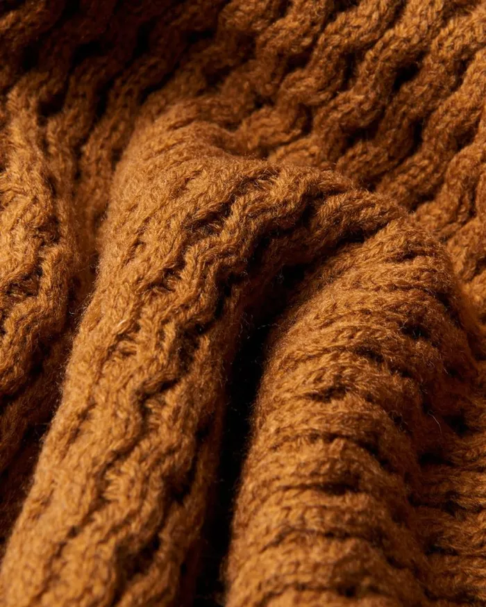 Ben Sherman Sweaters and Knits Men Aran Knit Crewneck Sweater 8211 Ginger
