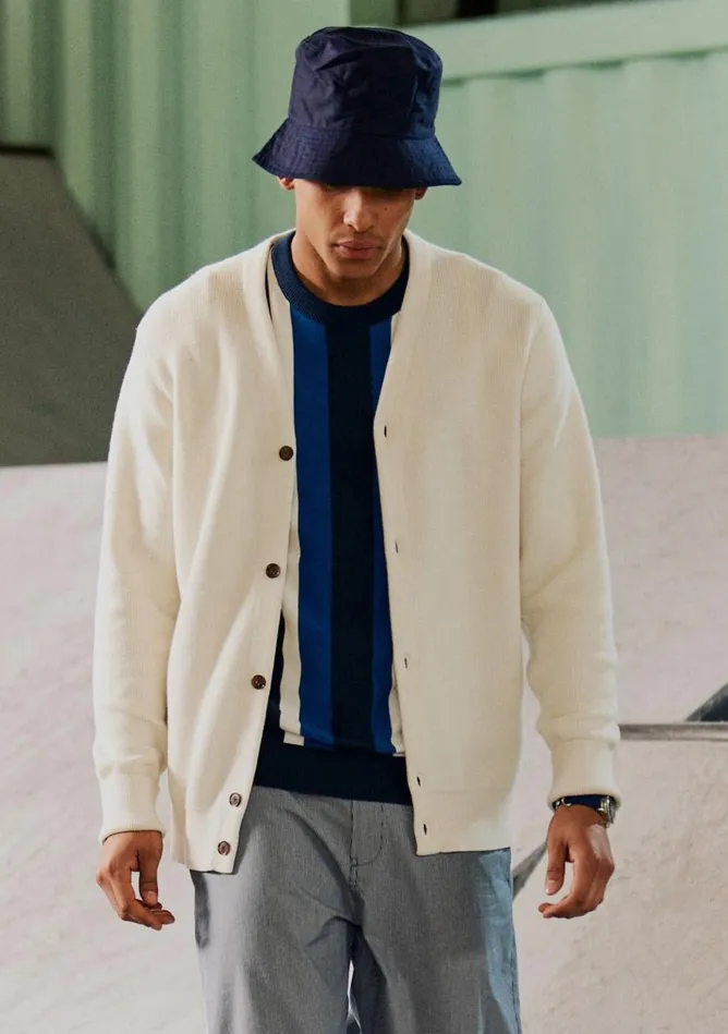 Ben Sherman Sweaters and Knits Men B By Chunky Knit Cardigan 8211 Ivory