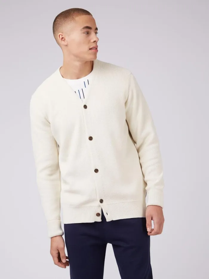 Ben Sherman Sweaters and Knits Men B By Chunky Knit Cardigan 8211 Ivory