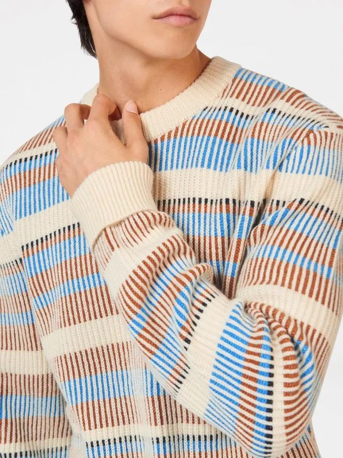 Ben Sherman Sweaters and Knits Men B By Stripe Knit Sweater 8211 Ivory