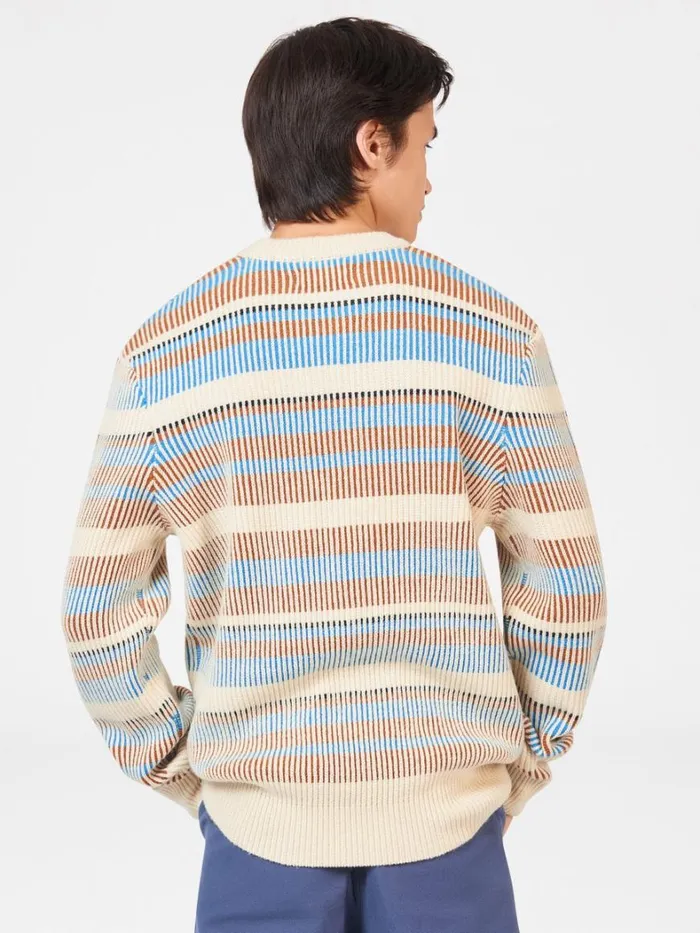 Ben Sherman Sweaters and Knits Men B By Stripe Knit Sweater 8211 Ivory