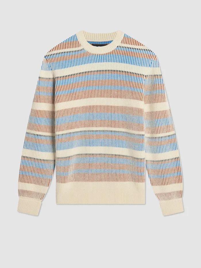 Ben Sherman Sweaters and Knits Men B By Stripe Knit Sweater 8211 Ivory