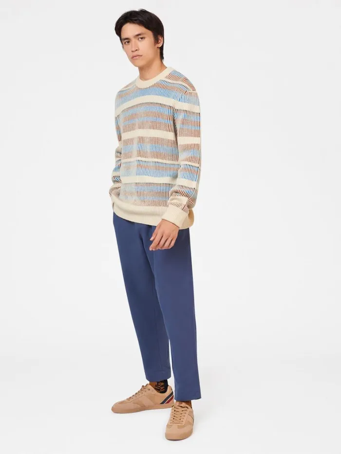 Ben Sherman Sweaters and Knits Men B By Stripe Knit Sweater 8211 Ivory