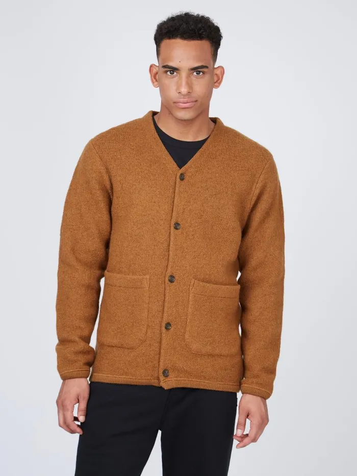 Ben Sherman Sweaters and Knits Men B By Textured Knit Cardigan 8211 Ginger