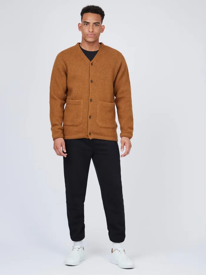 Ben Sherman Sweaters and Knits Men B By Textured Knit Cardigan 8211 Ginger