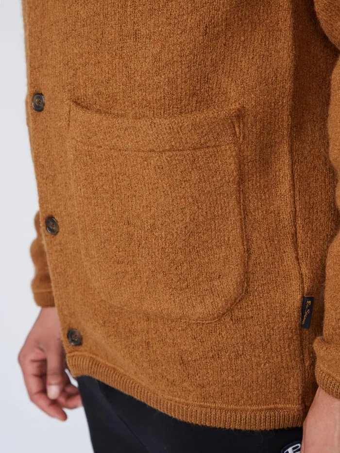 Ben Sherman Sweaters and Knits Men B By Textured Knit Cardigan 8211 Ginger