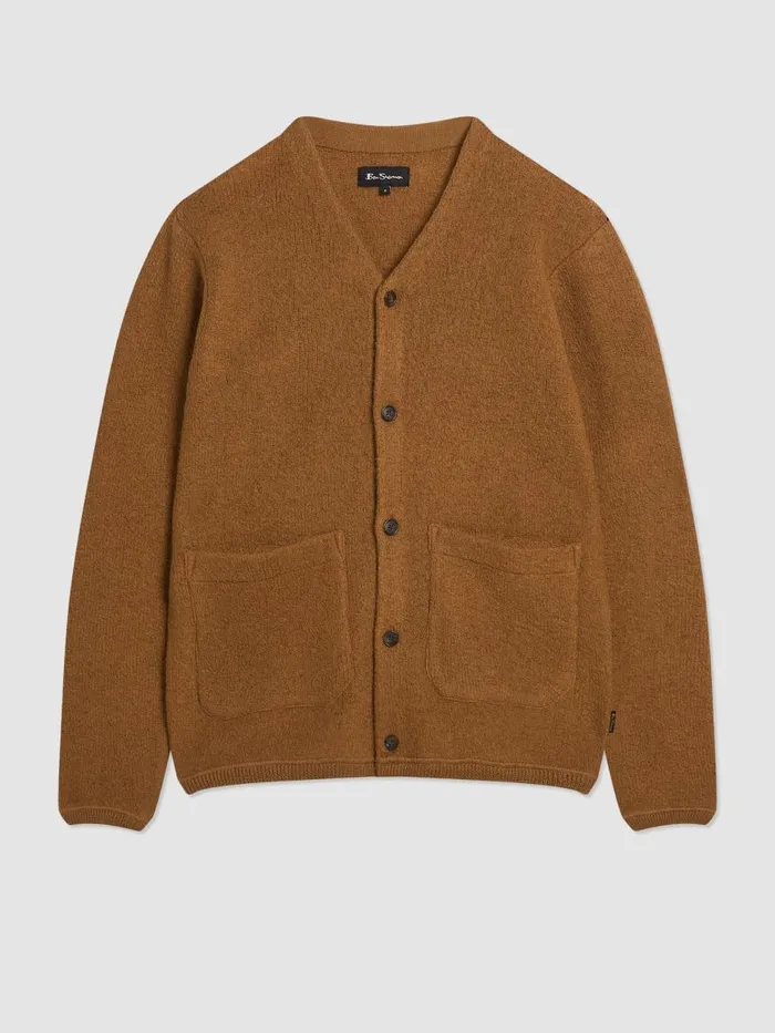 Ben Sherman Sweaters and Knits Men B By Textured Knit Cardigan 8211 Ginger