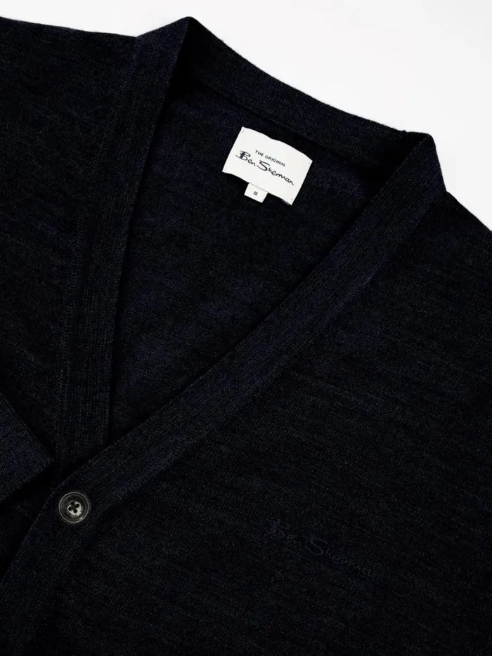 Ben Sherman Sweaters and Knits Men Signature Knit Cardigan Sweater 8211 Navy