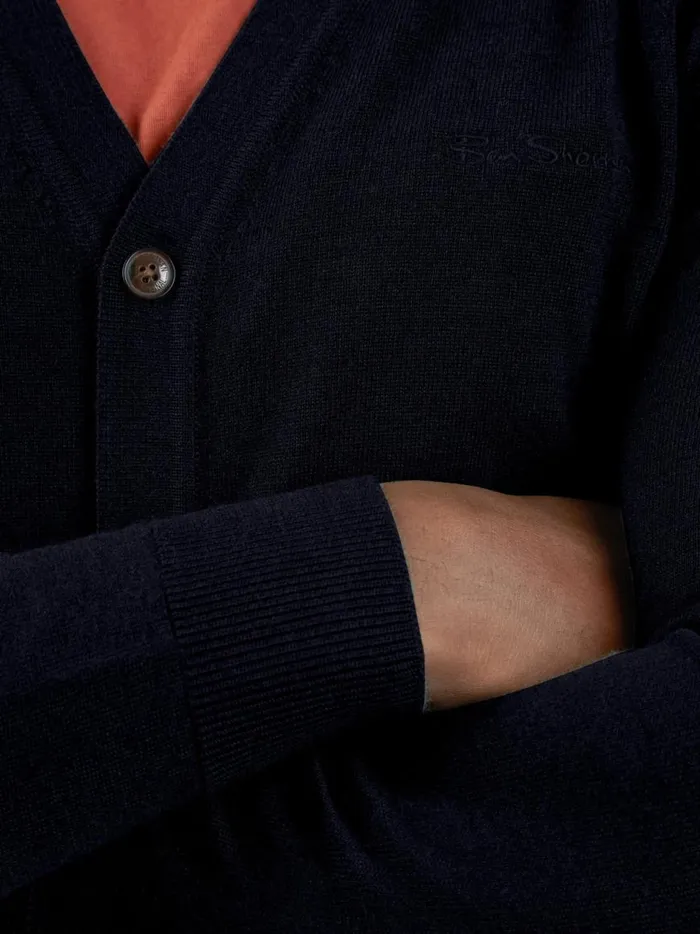 Ben Sherman Sweaters and Knits Men Signature Knit Cardigan Sweater 8211 Navy