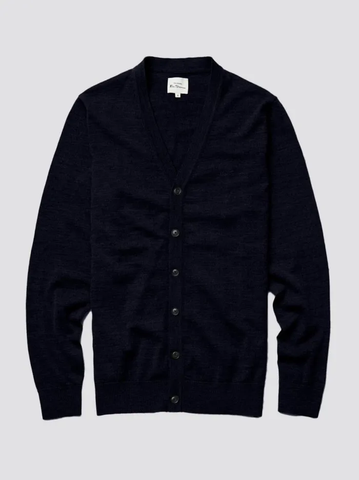 Ben Sherman Sweaters and Knits Men Signature Knit Cardigan Sweater 8211 Navy