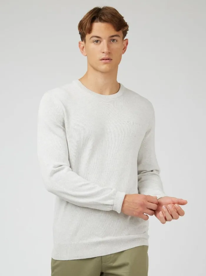 Ben Sherman Sweaters and Knits Men Signature Knit Crewneck 8211 Ivory