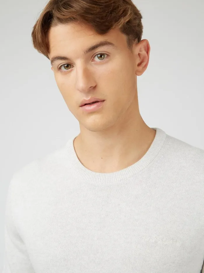 Ben Sherman Sweaters and Knits Men Signature Knit Crewneck 8211 Ivory