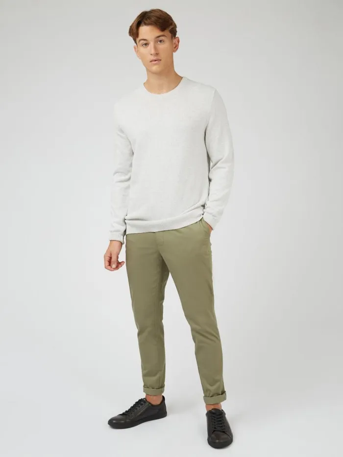 Ben Sherman Sweaters and Knits Men Signature Knit Crewneck 8211 Ivory