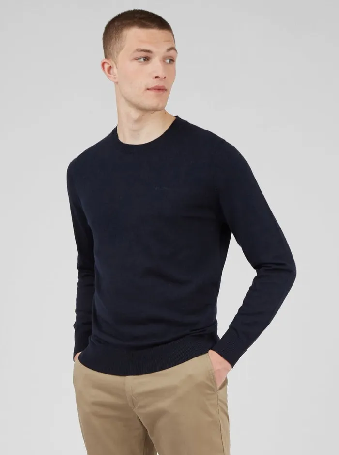 Ben Sherman Sweaters and Knits Men Signature Knit Crewneck Sweater 8211 Navy