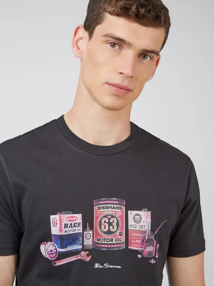 Ben Sherman TShirts and Graphic Tees Men Organic Jersey ChestPrint Graphic Tee