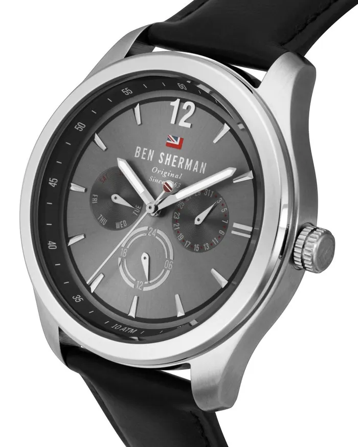 Ben Sherman Watches Men Sugarman Multifunction Watch 8211 BlackGreySilver