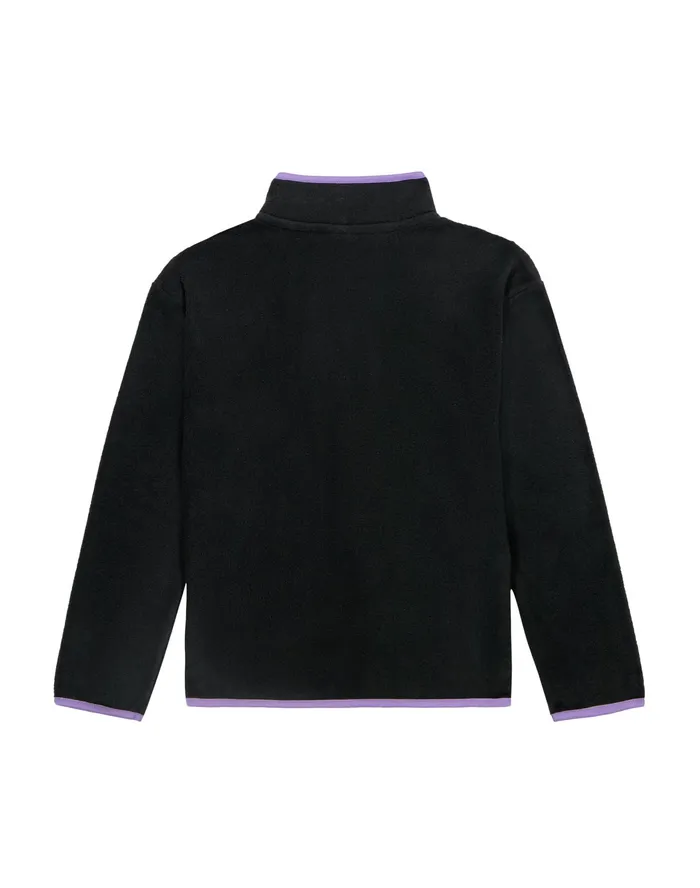 Big Girls Micro Fleece QuarterZip Jacket Script Logo Black Kids Champion Hoodies and Sweatshirts