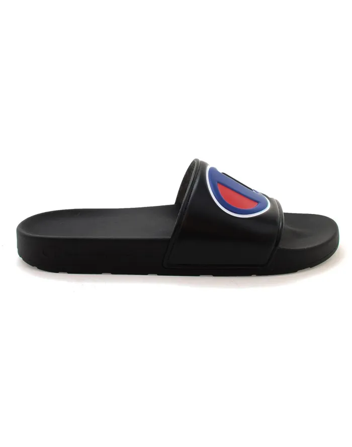 Big Kids039 Slide Sandals C Logo Black Kids Champion Lifestyle